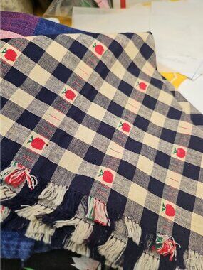 Placemats Lot Of 3, Red, White, Blue, Buffalo Plaid/ Gingham Red Embroidered...